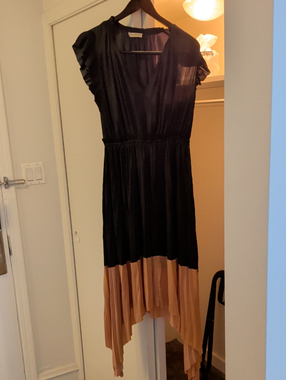 Ulla Johnson Black and Tan High-Low Dress